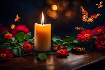 christmas decoration with candle