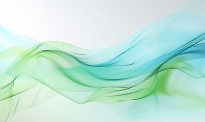 Soft and white background, light blue and green impression on white background, abstract drape 3d render, Generative AI