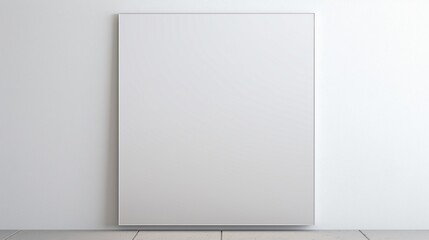 A modern, frameless rectangular mirror, its edges smooth and polished, positioned vertically on a pristine white canvas. - obrazy, fototapety, plakaty