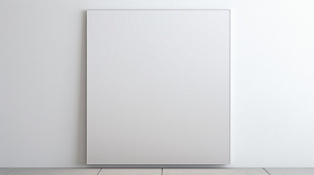 A Modern, Frameless Rectangular Mirror, Its Edges Smooth And Polished, Positioned Vertically On A Pristine White Canvas.