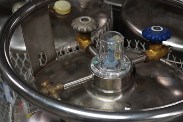 Liquid nitrogen tanks in the lab.