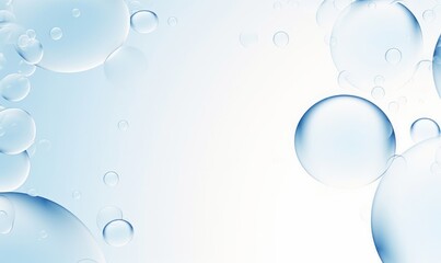 3D Rendering Water Drop Background, Cell Blue white Jelly, Bubbles with Beautiful white background, Generative AI