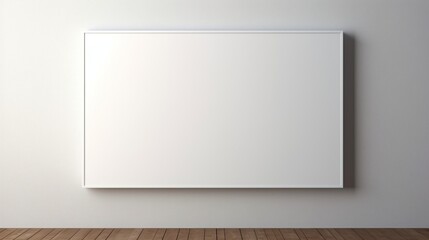 A modern, frameless rectangular mirror, its edges smooth and polished, positioned vertically on a pristine white canvas.
