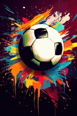 Colorful abstract soccer background. Soccer poster. Football background. Football poster, Generative AI
