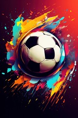Colorful abstract soccer background. Soccer poster. Football background. Football poster, Generative AI