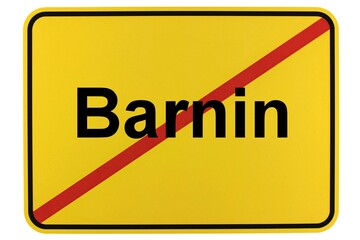 Illustration eines Ortsschildes der Gemeinde Barnin in Mecklenburg-Vorpommern