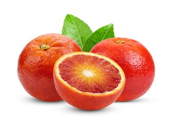red blood orange on white background
