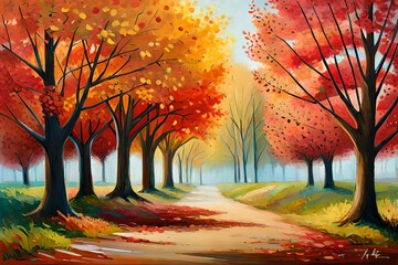 autumn landscape with trees