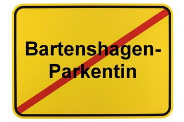 Illustration eines Ortsschildes der Gemeinde Bartenshagen-Parkentin  in Mecklenburg-Vorpommern