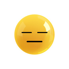 Emoji face offended. Emotion Realistic 3d Render. Icon Smile Emoji. PNG yellow glossy emoticons.