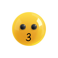 Emoji face the lover sends an air kiss. Emotion Realistic 3d Render. Icon Smile Emoji. PNG yellow glossy emoticons.