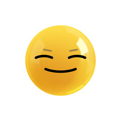 Emoji face happy smile. Emotion Realistic 3d Render. Icon Smile Emoji. PNG yellow glossy emoticons.