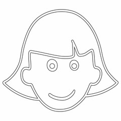 Girl's face drawing decoration design.