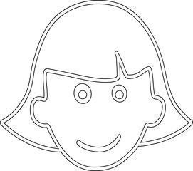 Girl's face drawing decoration design.