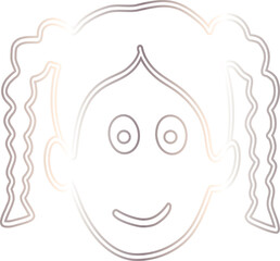 Woman face gradient decoration design.