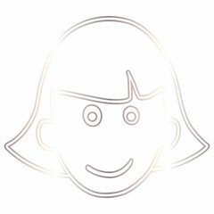 Woman face gradient decoration design.