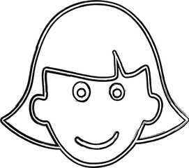 Girl's face drawing decoration design.