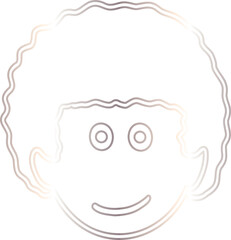 Man face gradient decoration design.