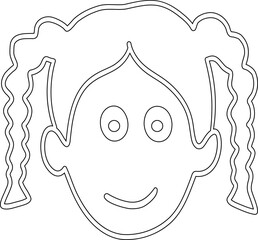 Girl's face drawing decoration design.