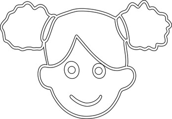 Girl's face drawing decoration design.