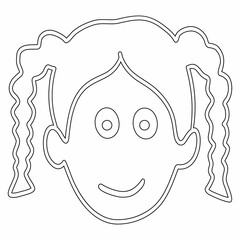 Girl's face drawing decoration design.