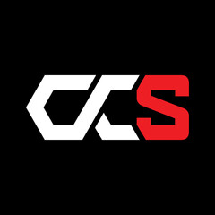 Alphabet CCS or SCC luxury initial letters brand monogram on black background.