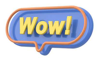 Wow. Word and Phrase. 3D illustration.