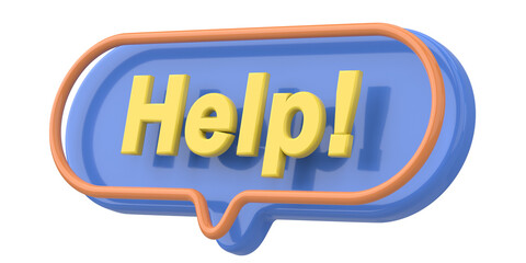 Help. Word and Phrase. 3D illustration.