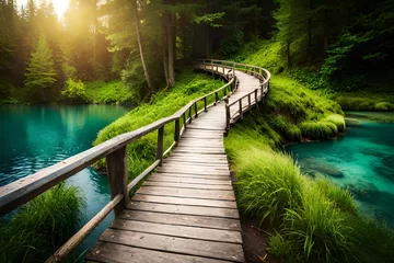Poster wooden bridge in the forest © Sofia Saif
