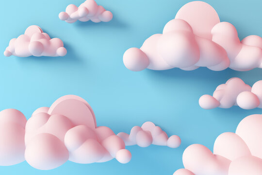 Pastel pink cloud background © Jasmina