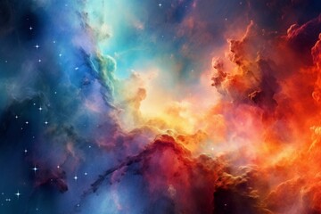 Fototapeta na wymiar Vibrantly colored nebula. Generative AI