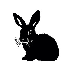 Rabbit black icon on white background. Rabbit silhouette