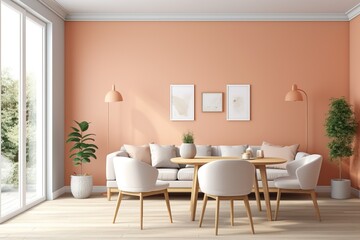 Fototapeta na wymiar Modern Home Living: Fresh Green Room