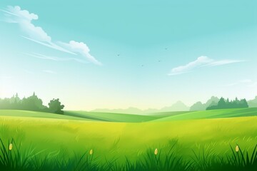Fototapeta na wymiar Green field meadow background. Generative AI
