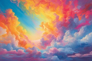 Vibrant abstract clouds. Generative AI