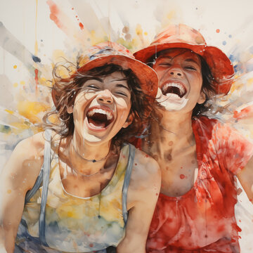 Happiness with a friend 