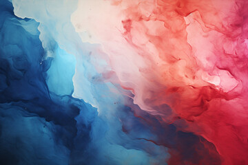 Obraz na płótnie Canvas Abstract background with red blue white splashes, watercolor illustration
