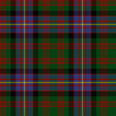 Yellow, Black, Red, Blue, Green Tartan weave Pattern - Tile