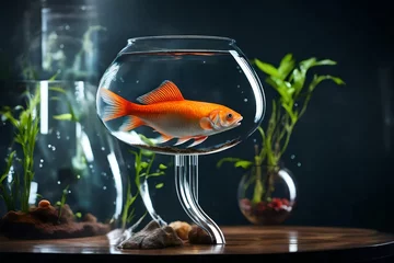 Fotobehang goldfish in a glass © Malaika