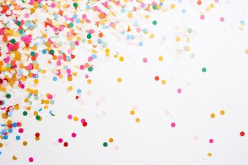 Colorful Confetti on Clean White Background
