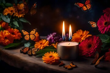 candles and flowers