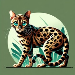 Bengal Cat Illustration - Exotic Feline Artwork