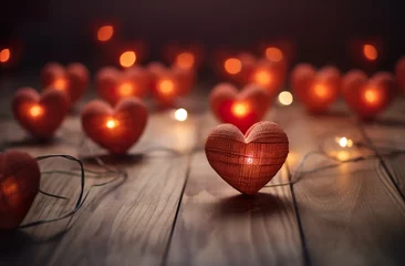 Fotobehang St. Valentine's Hearts, Love-Filled Background © Francesco