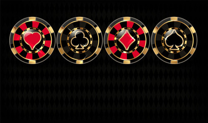 Casino poker chips background, vector illustration