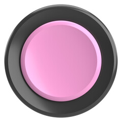 3D circle button. Empty button. 3D illustration.