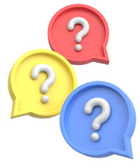 Question mark sign. 3D illustration.