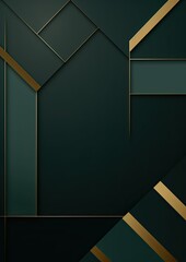 Vector green gold background Simple shapes On dark