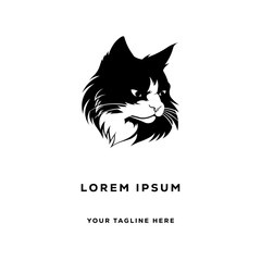 Obraz premium black and white cat with lips