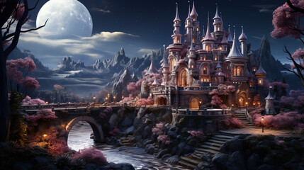 fantasy landscape with castle