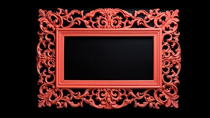 picture frame with coral flowers ornament